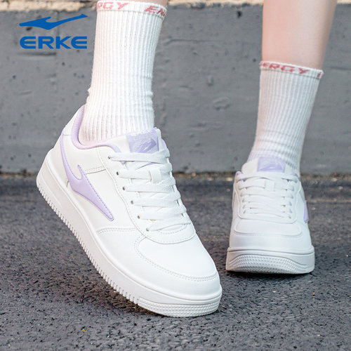 鸿星尔克女生低帮轻便小白鞋