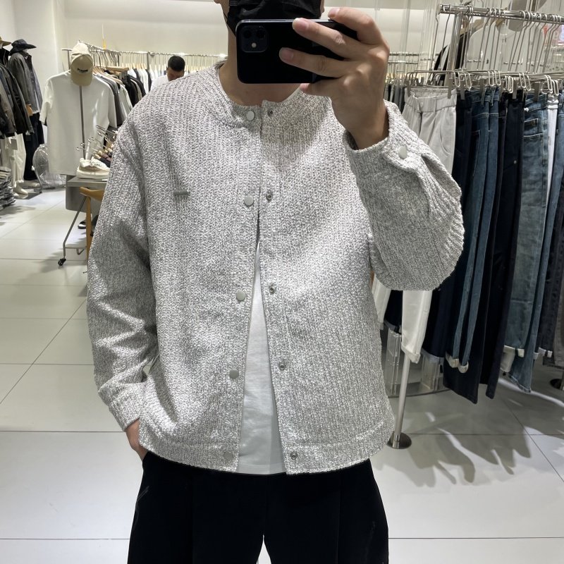 秋季新品男士小香风棒球领针织夹克韩版休闲时尚百搭轻奢痞帅外套
