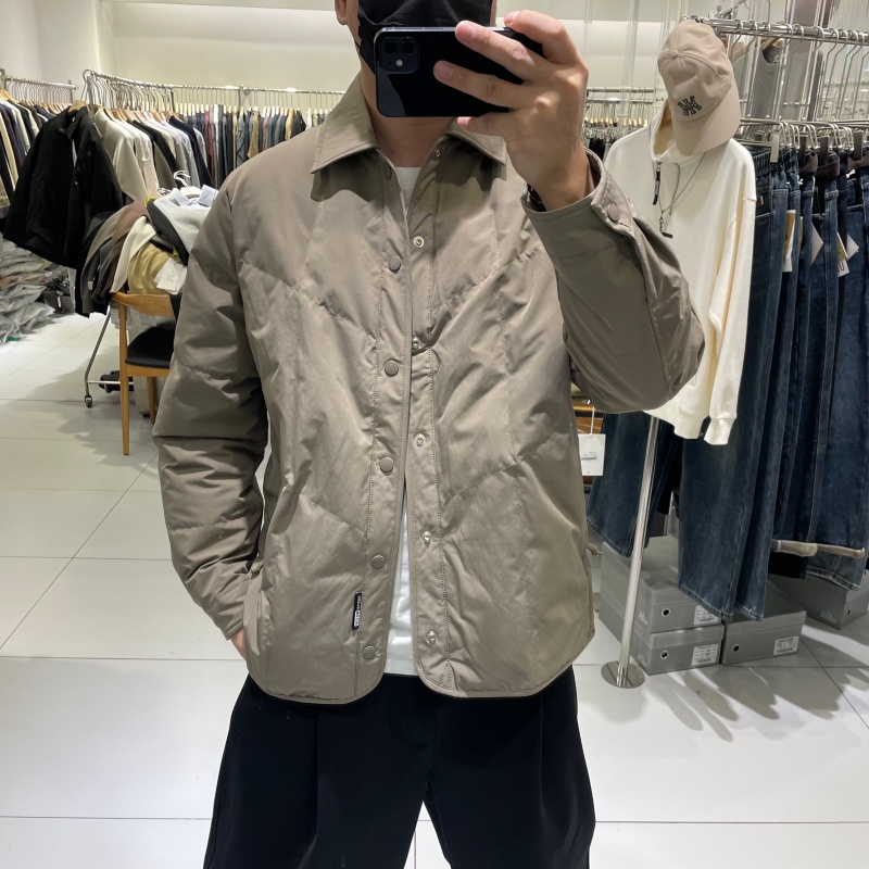 韩版修身男士翻领轻薄羽绒服冬季新款时尚90白鸭绒设计感保暖外套