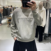 冬季新款时尚植绒字母圆领加绒卫衣男美式休闲宽松加厚保暖打底衫