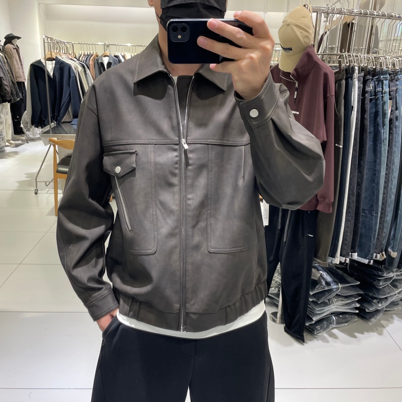 春季男潮牌高级感痞帅机车皮衣
