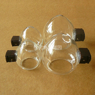 1对2个*透明玻璃*鸡心鸟食罐 相思靛颏画眉鸟杯鸟碗