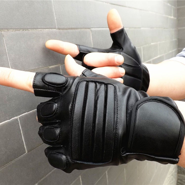 户外运动骑行手套PU半指手套男女