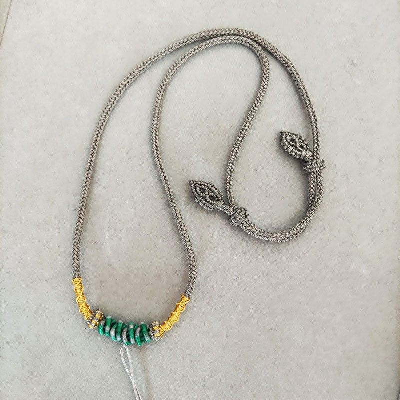 项链挂绳可调节黄金吊坠平安扣佛牌八股辫金刚结结锁骨毛衣链定制