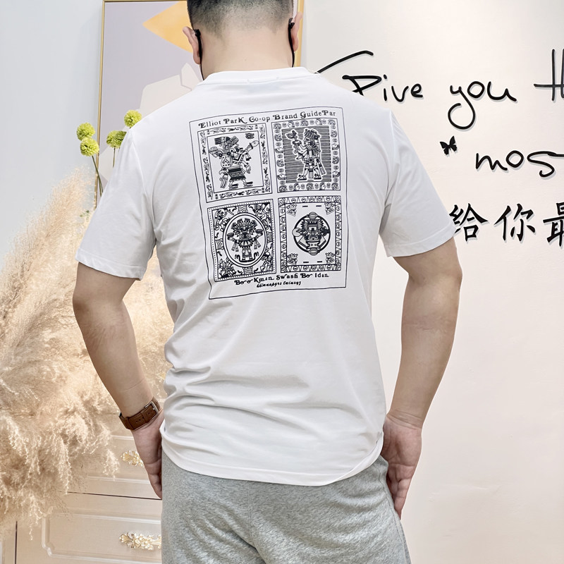 2021夏季男士纯棉短袖精神小伙个性帅气t恤潮牌网红修身印花半袖