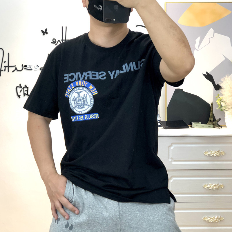 时尚男装潮牌宽松短袖T恤圆领男半袖上衣CPFM侃爷同款休闲斜纹麻
