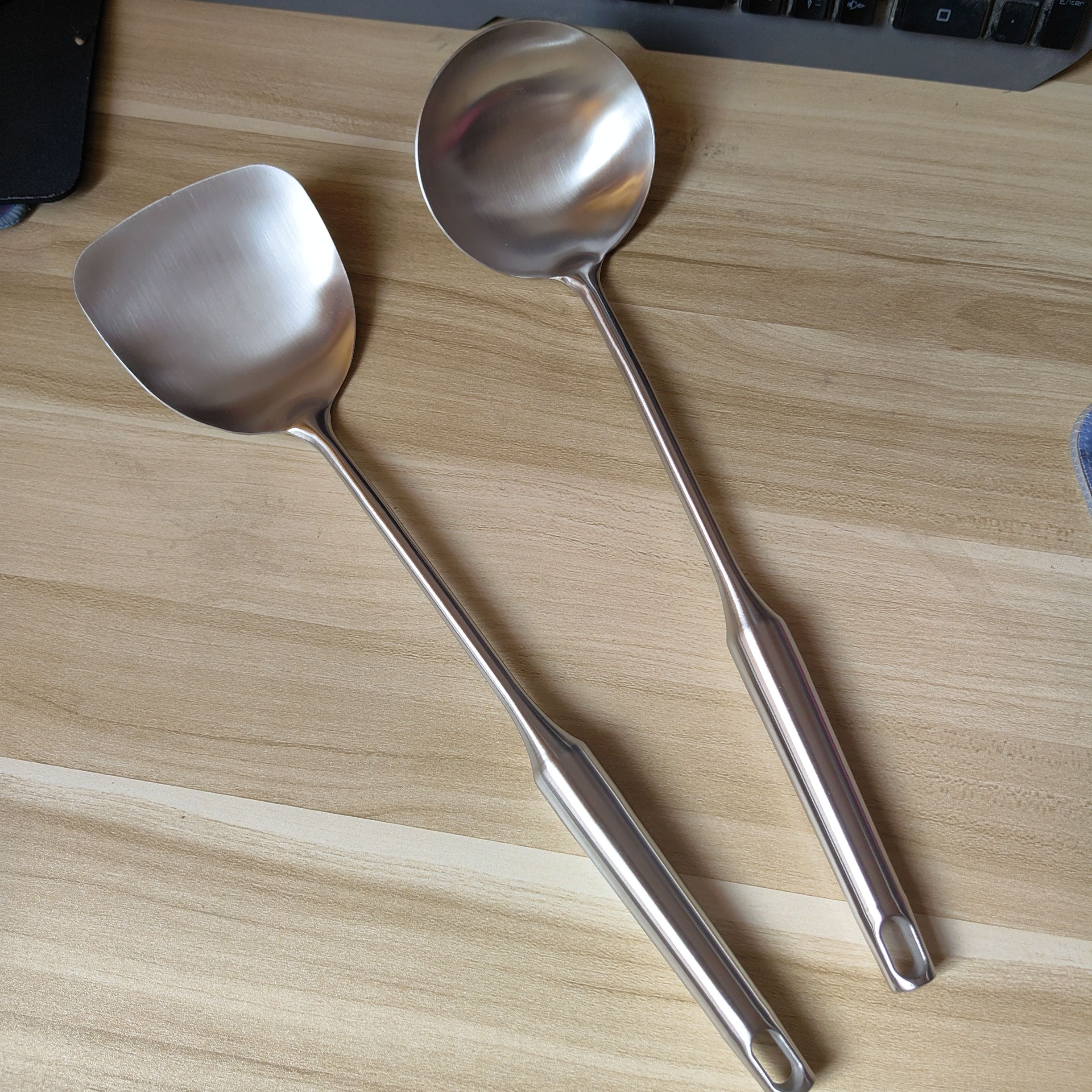 不锈钢304锅勺 加厚不锈钢套装 炒菜304铲子烹饪勺