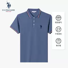Us Polo Assn. American Polo Association Summer Short-Sleeve Polo Shirt Lapel T-Shirt Ice Silk Thin Style Dad Shirt