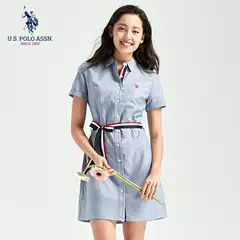 Uspoloassn American Polo Association Summer Slim-Fit Short-Sleeved Shirt and Skirt Pure Cotton Loose Dress