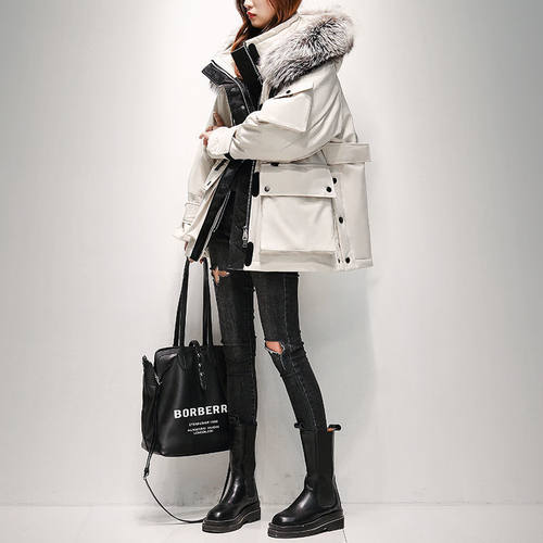 中长款派克羽绒服小个子大毛领