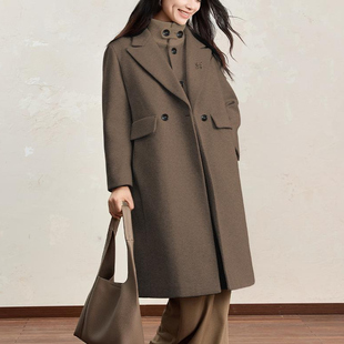 白鸭绒大衣羽绒服女2025年秋冬韩系氛围感气质毛呢外套2套装