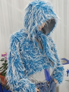 CHENGGUANG WANG石凯同款帽子保暖加厚双面两用毛茸茸帽子和卫衣