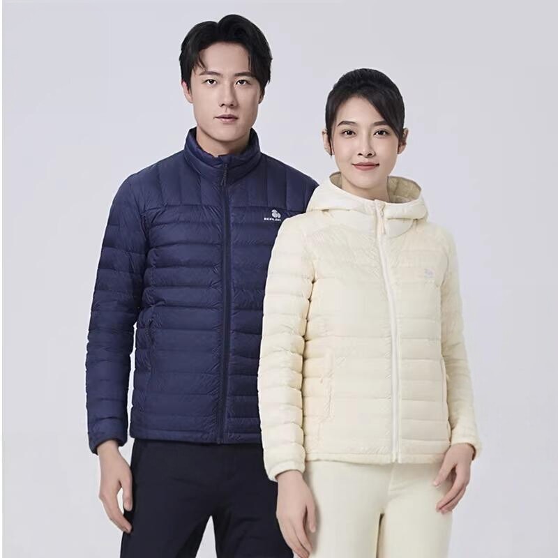 思凯乐户外秋冬羽绒服男立领女款连帽短款超轻薄保暖外套F6114668