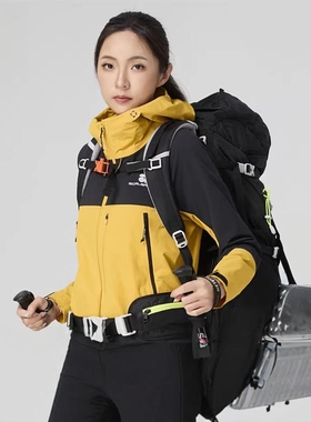 思凯乐户外25春季新款男女运动连帽弹力夹克徒步登山外套F2316155