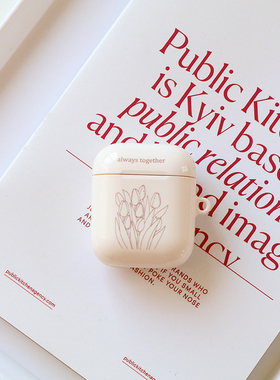 浅黄色花朵耳机保护套适用于airpods pro硬壳光面小众3代ins款