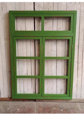 网红市井火锅店墙面装饰实木做旧假窗户韩式港风70 80年 酒馆怀旧