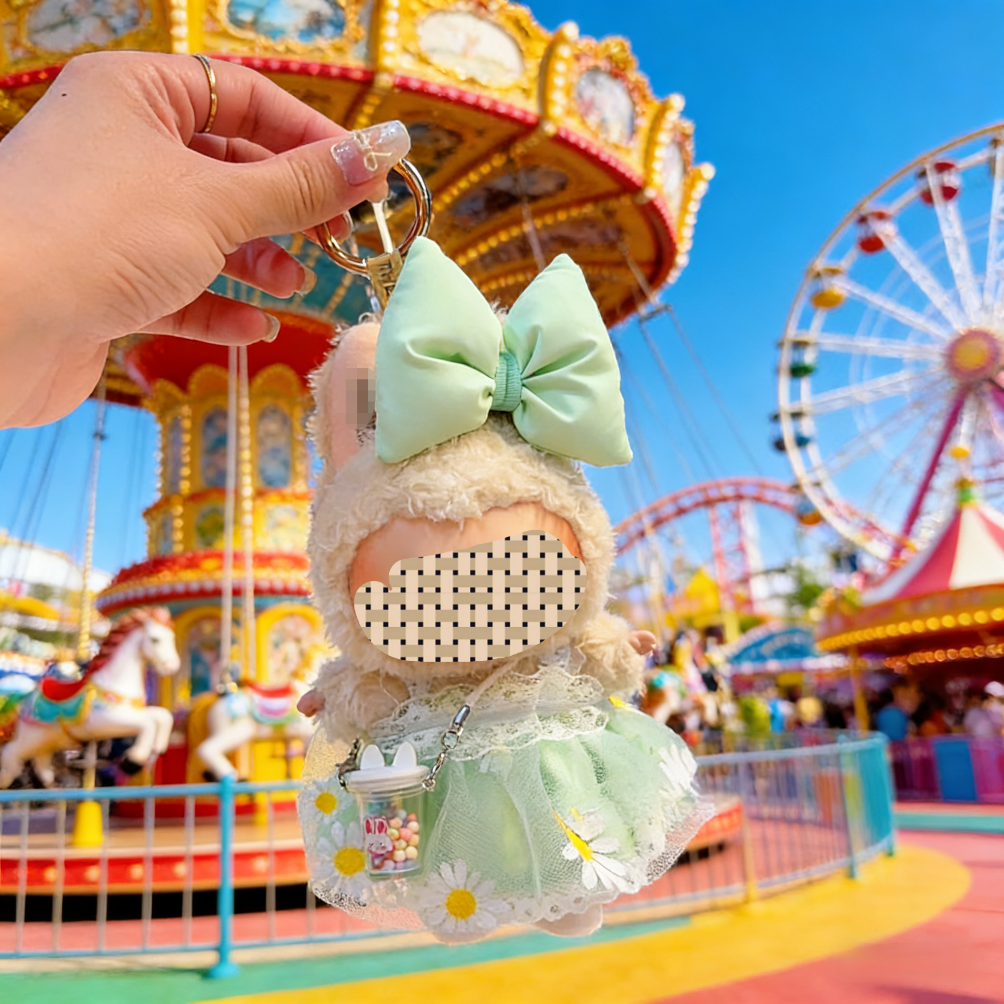 娃衣布布手作小清新着替17CM坐坐娃衣通用一代二代裙子三代棉花娃