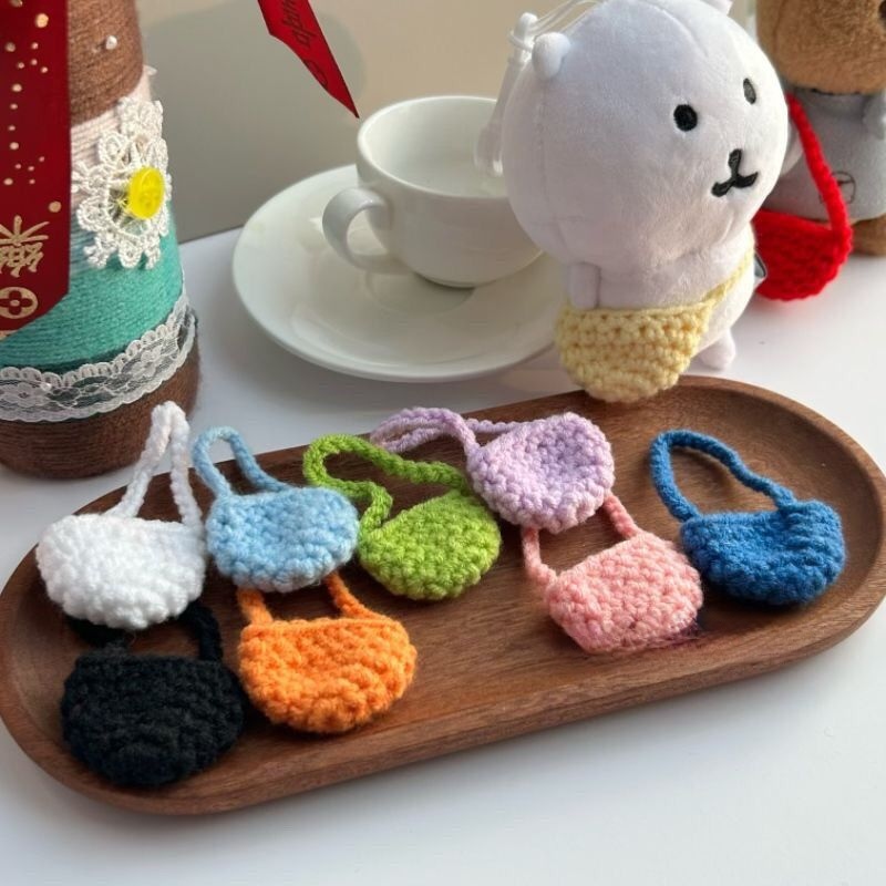 棉花娃娃娃衣勾针钩针手工编扭扭棒配件小饰品背包斜挎包毛线配饰