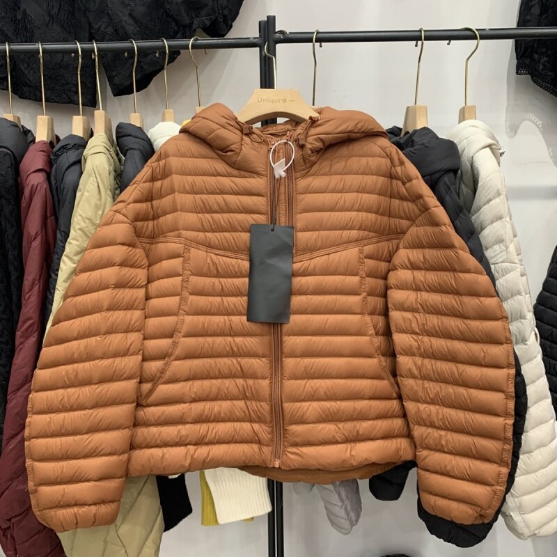 休闲风连帽排骨羽绒棉服女秋冬新款轻薄保暖显瘦胖mm短款棉袄外套