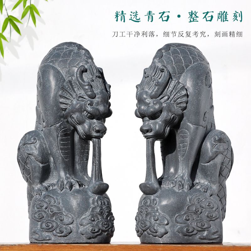 特价正宗青石吸水兽天然青石雕刻家居摆件看门石头真石头摆件