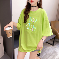 實拍棉質網紅同款2021凹凸新款夏季寬鬆韓版百搭短袖T恤學生女潮