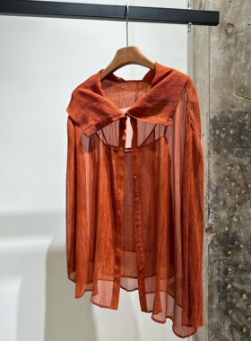 Asako 2025春夏新款法式复古拼接长袖真丝衬衫女设计感小众上衣