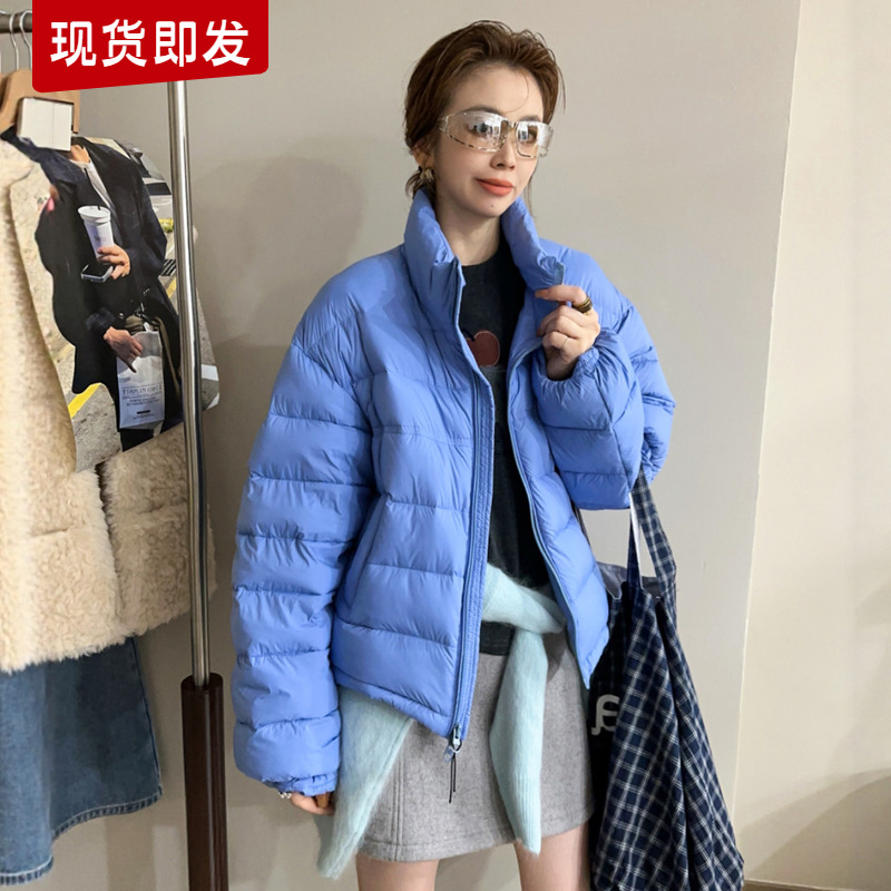 复古立领白鸭绒羽绒服女欧货外套