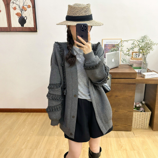 网纱木耳边卫衣开衫外套女欧洲站2026春装新款欧货女装休闲上衣潮