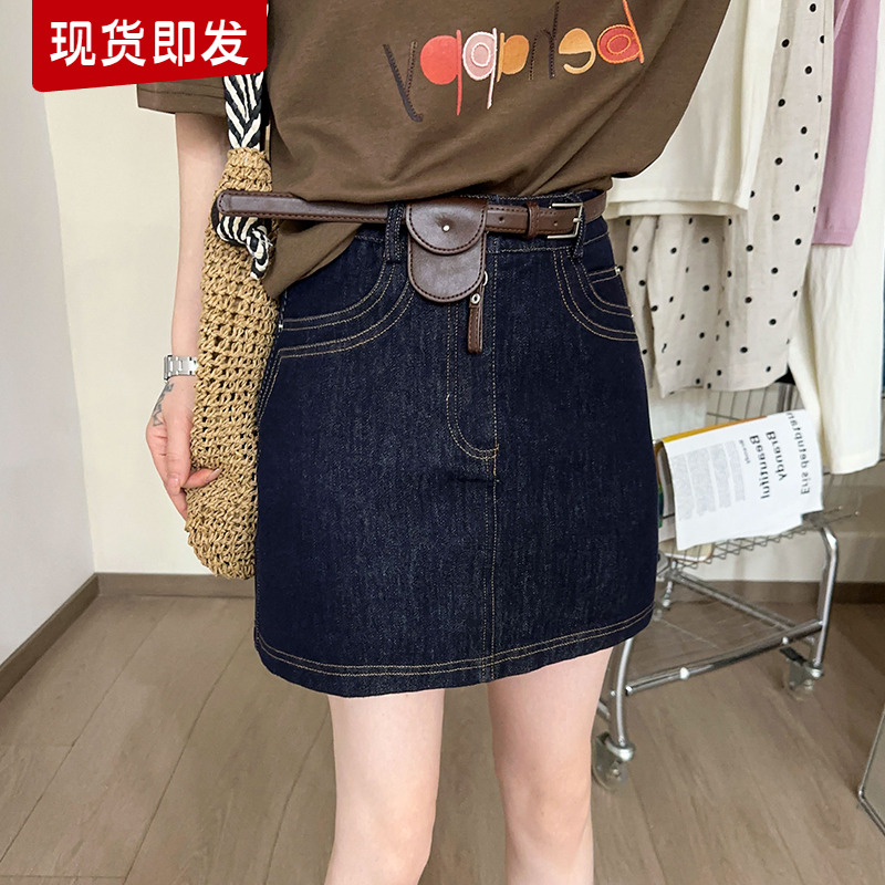 配腰包A字牛仔半身裙女欧洲站2025夏装新款欧货女装短裙包臀裙潮