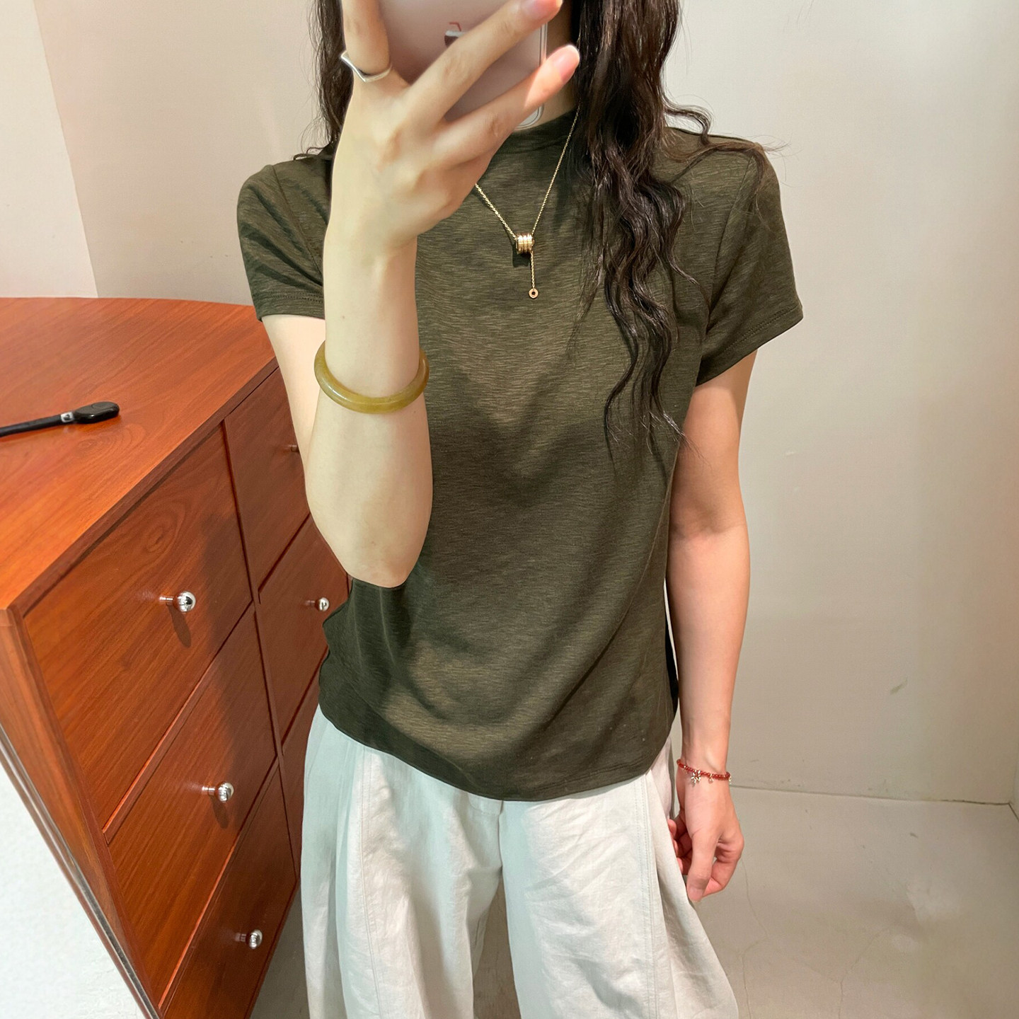 小半高领修身短袖T恤女欧货上衣