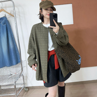肌理感压格加棉外套女欧洲站2026秋季新款欧货女装中长款棉衣棉服