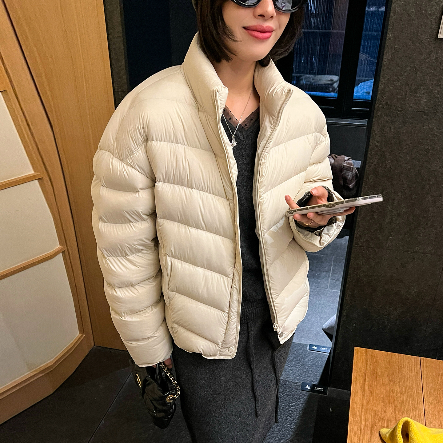 泡芙感立领面包羽绒服女欧货外套