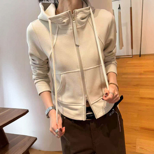 时尚 双面德绒连帽卫衣开衫 欧货女装 新款 短外套潮 女欧洲站2025冬装