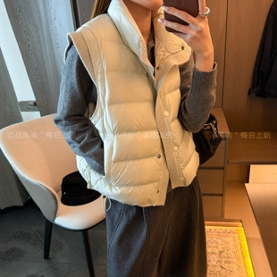 90%白鸭绒羽绒马甲外套女欧洲站2026秋季新款欧货女装时尚羽绒服