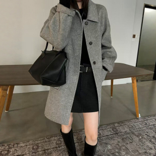 POLO领双面羊绒大衣女欧洲站2026秋季新款欧货女装中长款羊毛外套