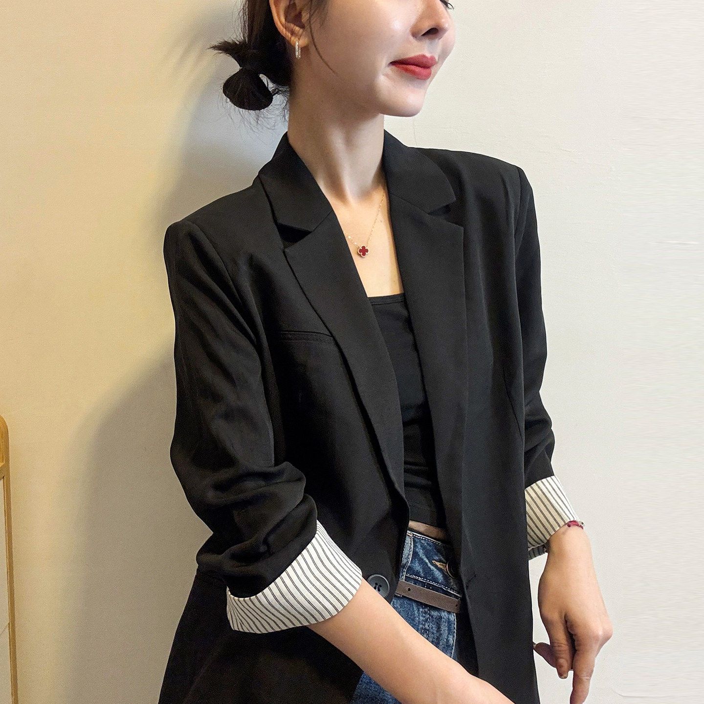莱赛尔天丝小西装女欧洲站小西服