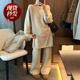 阔腿裤 欧货女装 两件套装 新款 潮 女欧洲站2026春装 不规则羊毛针织衫