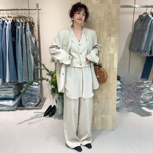 复古西装马甲外套阔腿裤三件套装女欧洲站2026春装新款欧货女装潮