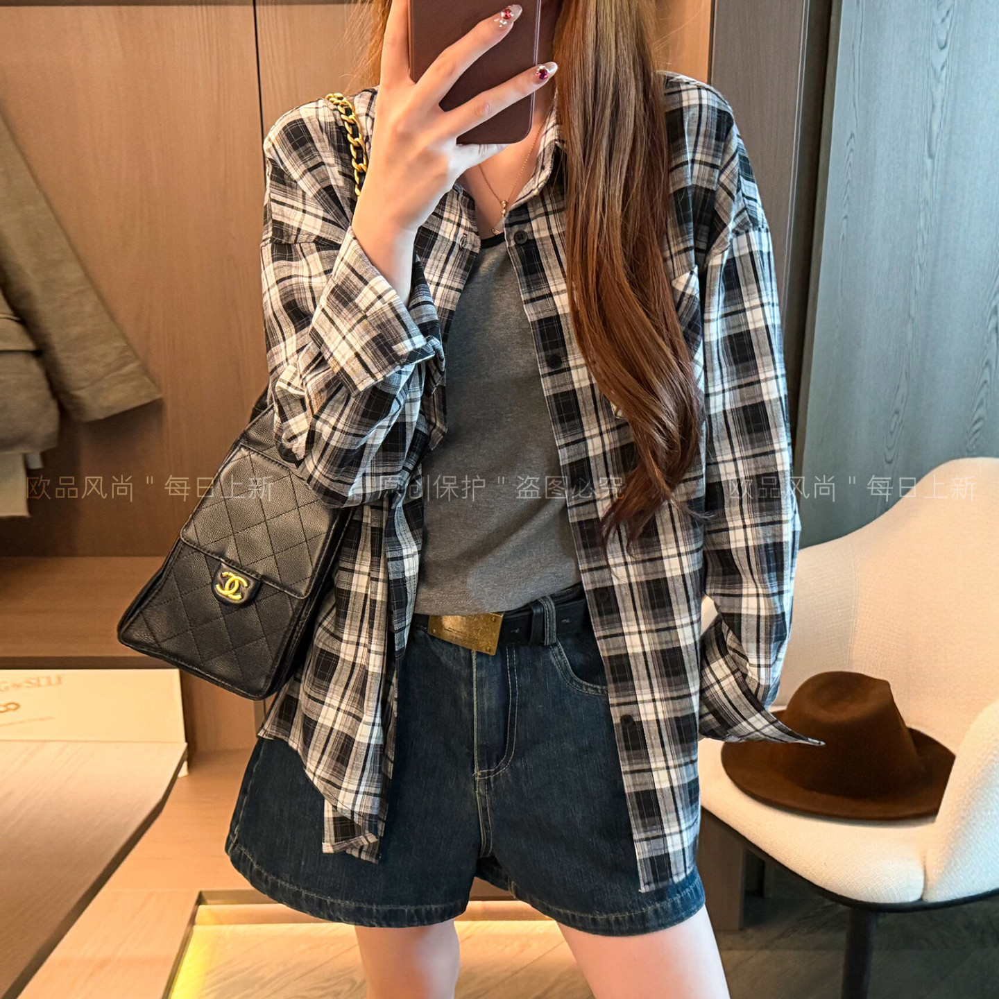 衬衫吊带背心两件套上衣女欧洲站