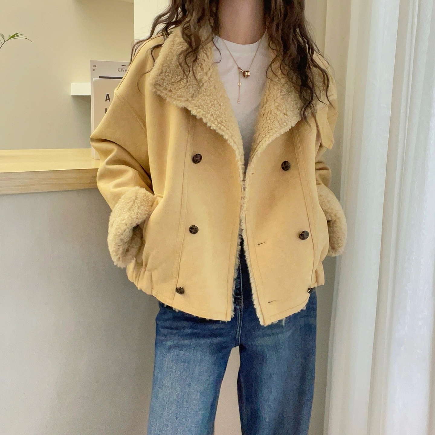 羊驼绒皮毛一体皮草外套女欧洲站