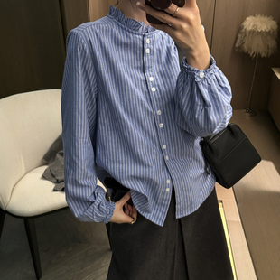 女欧洲站2025冬装 洋气打底衫 新款 时尚 潮 欧货女装 小半高领加绒衬衫