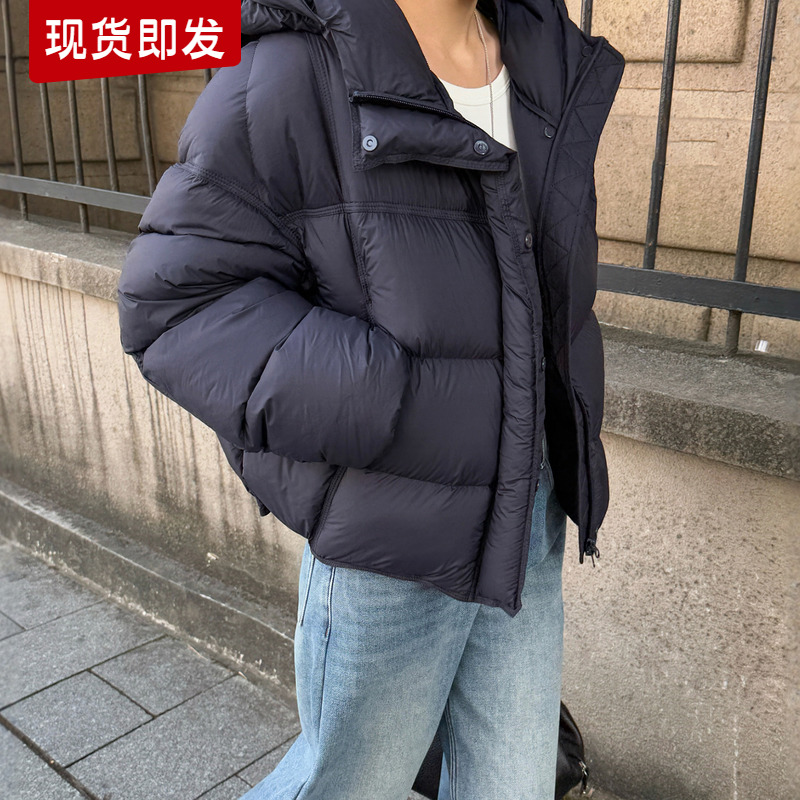 白鹅绒连帽面包羽绒服女欧货外套