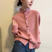 爱心纽扣细羊毛针织开衫 洋气毛衣潮 欧货女装 女欧洲站2025冬装 新款
