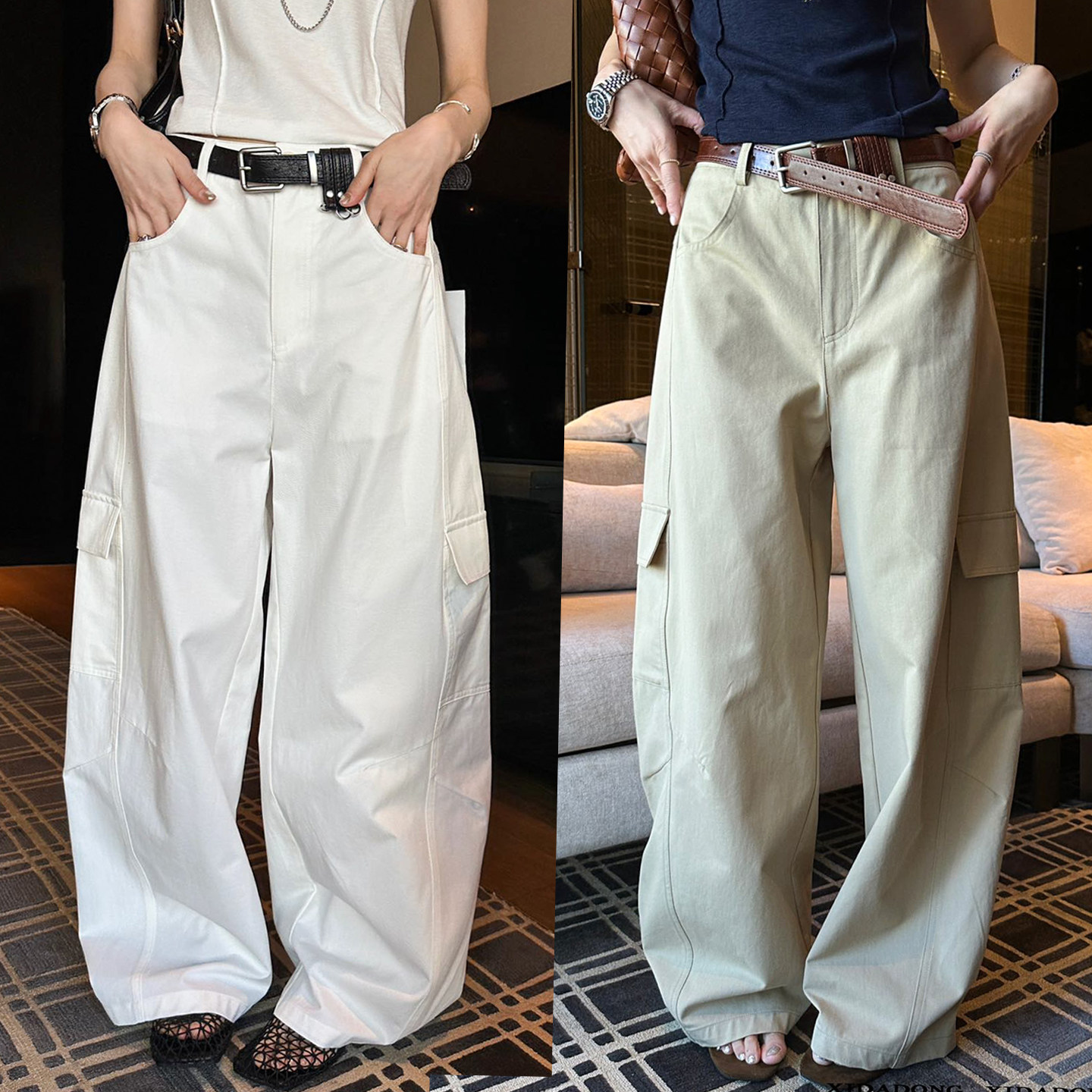 复古拖地工装阔腿裤女欧洲站2026春装新款欧货女装时尚休闲裤子潮