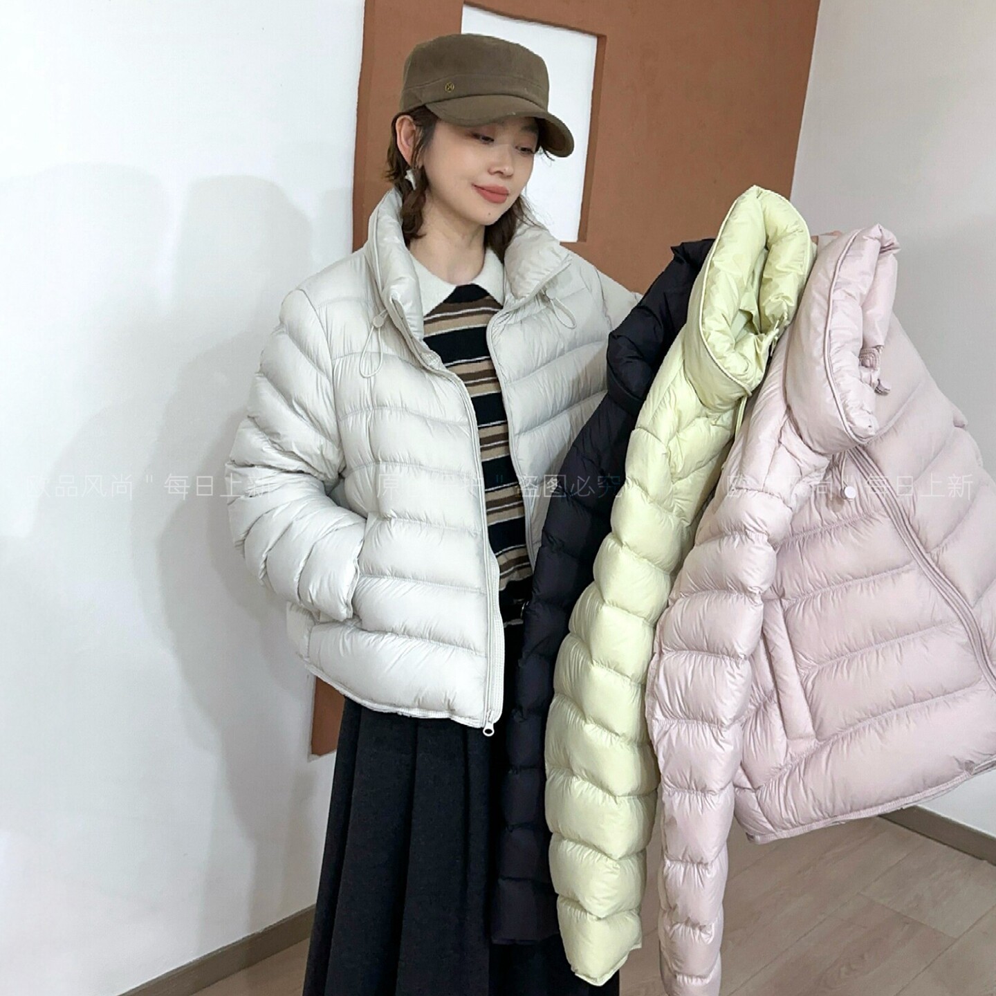 90白鸭绒立领面包羽绒服女欧洲站