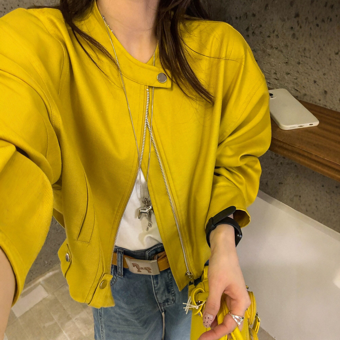 天丝亚麻工装棒球服外套女欧洲站