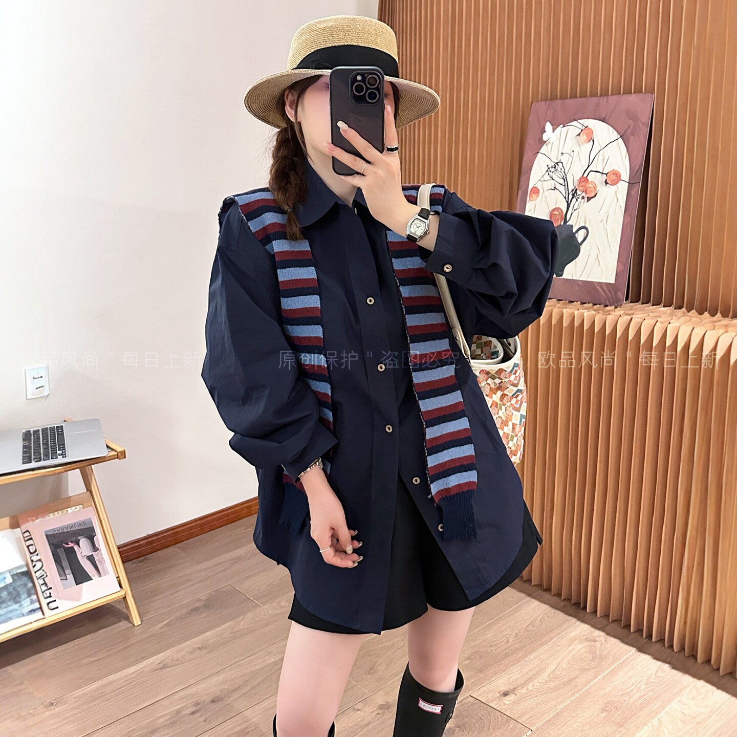 配披肩灯笼袖休闲衬衫女欧洲站潮