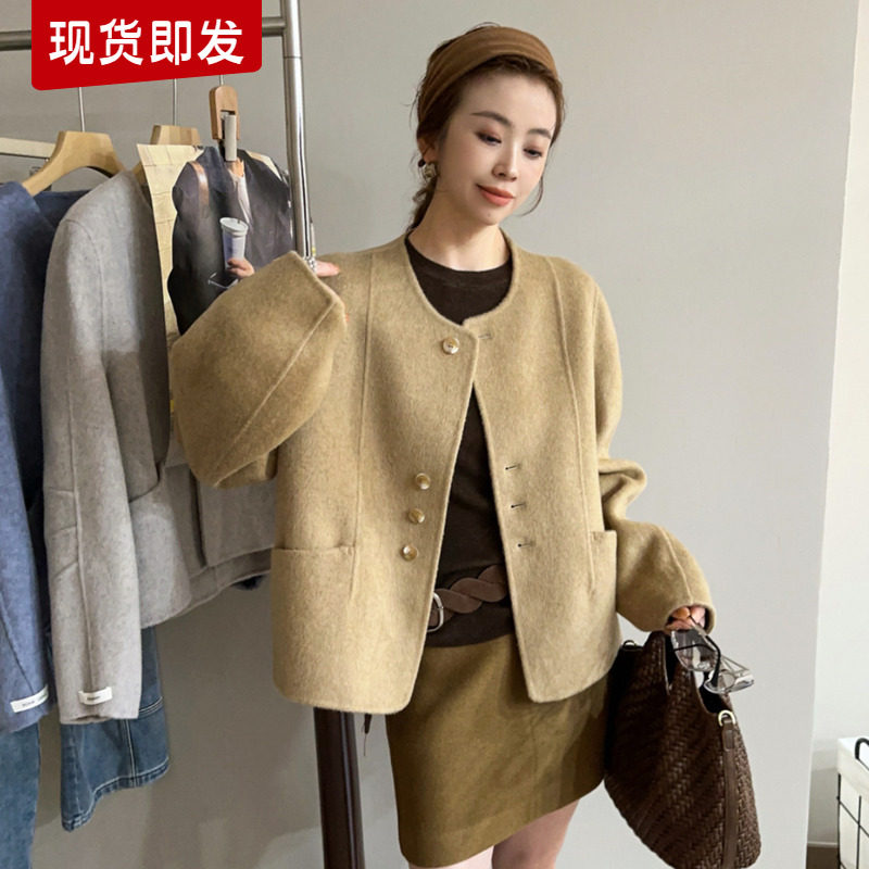 小香风毛呢羊绒大衣女欧洲站2025冬装新款欧货女装时尚羊毛外套潮