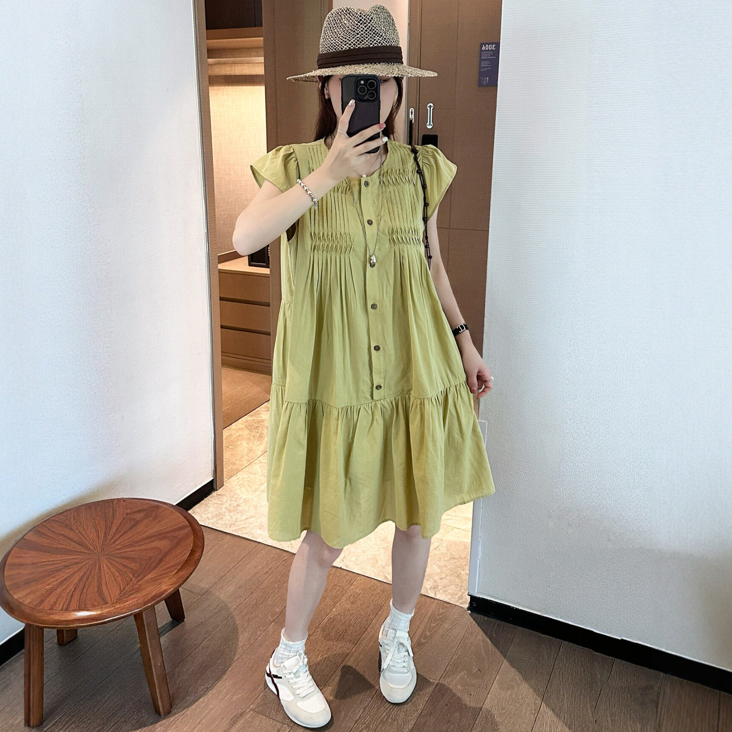 配包包飞飞袖A字连衣裙女欧洲站2026夏季新款欧货女装休闲裙子潮