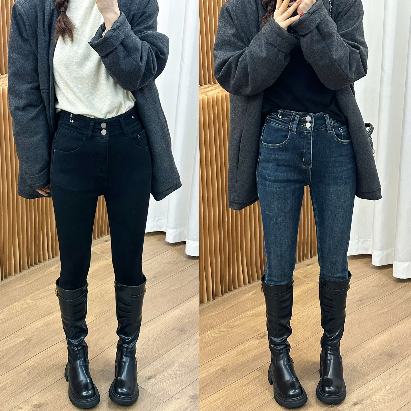 复古做旧加绒小脚牛仔裤女欧洲站2025冬装新款欧货女装铅笔裤子潮